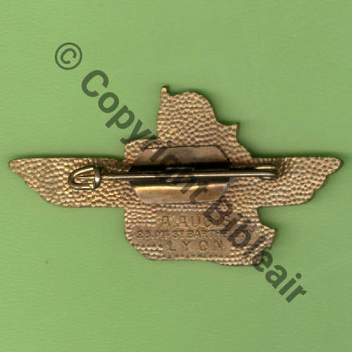 SECTION PHOTO AIR  XX.114  A.AUGIS ST.BARTH LYON 3Lignes Bol fenetre allonge Dos dore Grenu Src.Y.GENTY 202Eur(x4) 